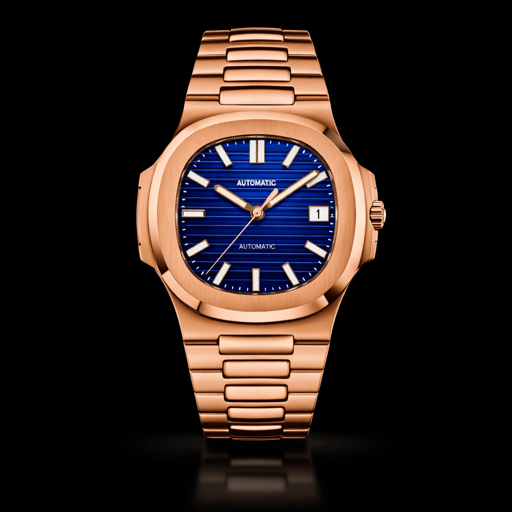 Nautiko rose gold steel blue